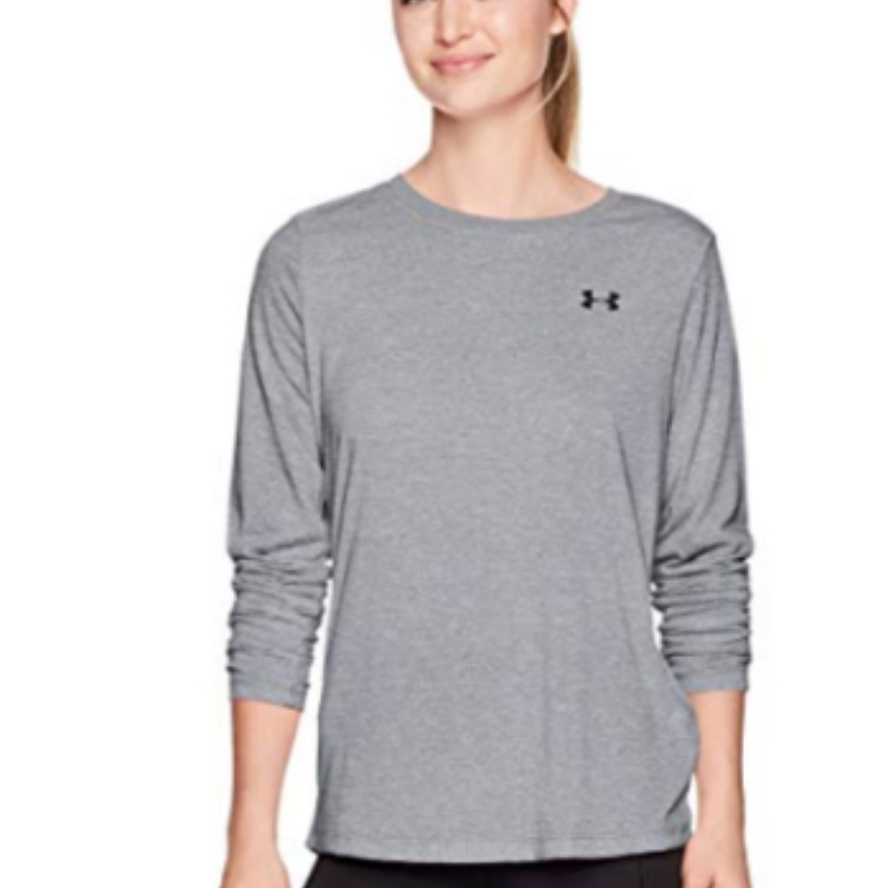Under Armour Women's Training Tee Shirt Gray - Picture 3 of 5
